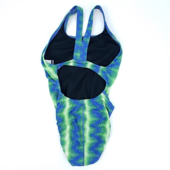 Speedo LT Pro Competitive Swimsuit Size 30 (XS) Women Green Blue Bathing Suit - Picture 3 of 6